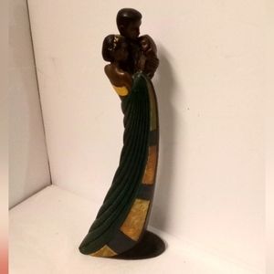 Vintage 90's Mahogany Princess Family Sculptured Folk Life Figurine 12"